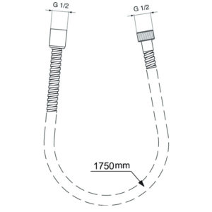 Пластиковый шланг для душа 1750 мм Ideal Standard IDEALRAIN BG175AA-фото2
