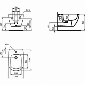 Подвесное биде Ideal Standard TESI T3552V1-фото2