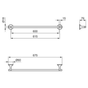 Полотенцедержатель 60 см Ideal Standard DOLCE VITA T5498GN-фото2