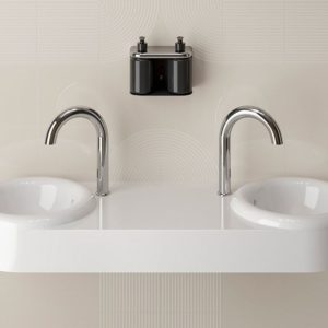 Раковина двойная на стену 120см Liquid 7313B403-0001 цвет белый-фото2