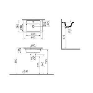 Раковина мебельная 60 см Integra 7035B003-0001 цвет белый-фото2