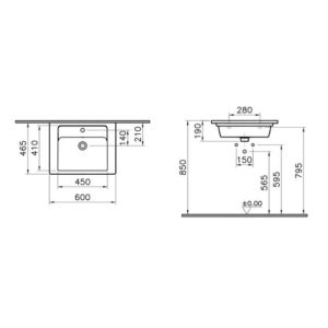 Раковина мебельная 60 см Integra 7055B003-0001 цвет белый-фото2