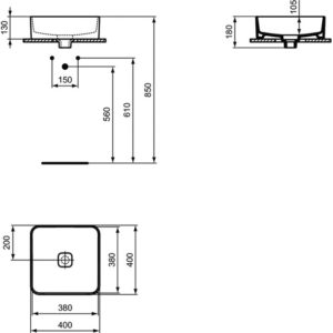 Раковина накладная (40х40) Ideal Standard STRADA II T296201-фото6