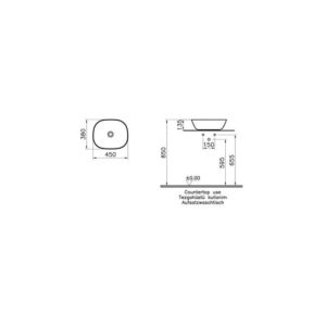 Раковина накладная 45 см Plural 7810B403-0016 цвет белый-фото2