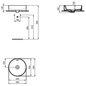 Раковина накладная (45х45) Ideal Standard STRADA II T296101-фото7