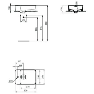 Раковина накладная (50х35) Ideal Standard STRADA II T296401-фото6
