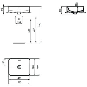 Раковина накладная (50х40) Ideal Standard STRADA II T296501-фото7