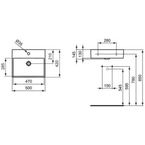 Раковина накладная (50х42) Ideal Standard STRADA K077701-фото7