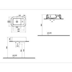 Раковина накладная 60 см Liquid 7315B403-0041 цвет белый-фото2