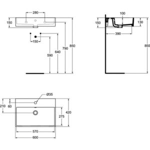 Раковина накладная (60х42) Ideal Standard STRADA K077801-фото7