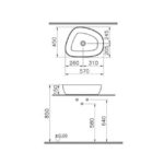 Раковина накладная чаша 57 см Outline Recycled 7991B066-0016 цвет матовый тауп-фото2