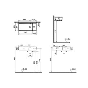 Раковина накладная чаша 60 см ArchiPlan 7406B003-0029 цвет белый-фото2