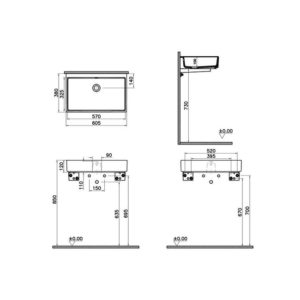Раковина накладная подвесная 60 см ArchiPlan 7404B003-0012 цвет белый-фото2