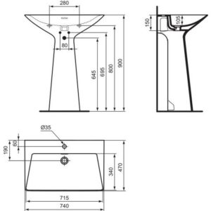 Раковина напольная Ideal Standard TIPO-Z T4425V1-фото4