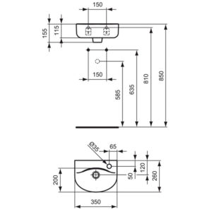 Раковина подвесная (35х26) Ideal Standard CONNECT E791501-фото6