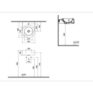 Раковина подвесная 40 см Liquid 7317B403-0041 цвет белый-фото2