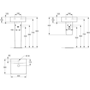 Раковина подвесная (40х36) Ideal Standard CONNECT E8033MA-фото4