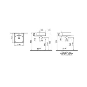 Раковина подвесная 43 см Equal 7240B476-0001 цвет матовый каменный серый-фото2