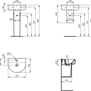 Раковина подвесная (45х36) Ideal Standard CONNECT E7968MA-фото4