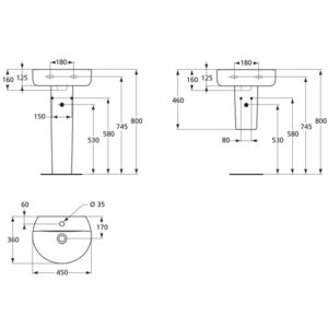 Раковина подвесная (45х36) Ideal Standard CONNECT E805701-фото6
