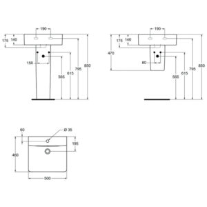 Раковина подвесная (50х46) Ideal Standard CONNECT E788401-фото6