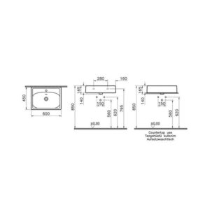 Раковина подвесная 60 см Equal 7241B476-0001 цвет матовый каменный серый-фото2