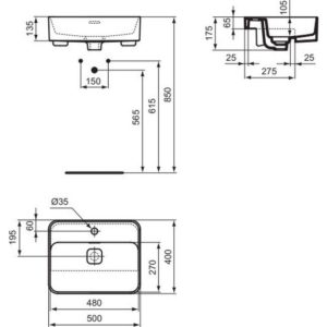 Раковина полувстраиваемая Ideal Standard STRADA II T299301-фото4