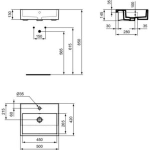Раковина полувстраиваемая Ideal Standard STRADA K082001-фото5