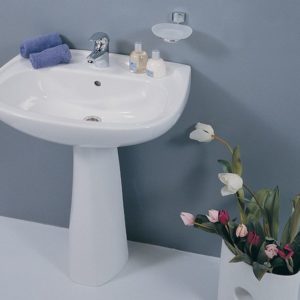 Раковина с пьедесталом на стену Normus 9600B003-7650 цвет белый-фото2