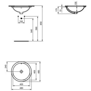Раковина встраиваемая снизу (48х48) Ideal Standard CONNECT E505401-фото5