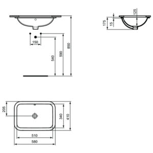 Раковина встраиваемая снизу (58х41) Ideal Standard CONNECT E506101-фото4