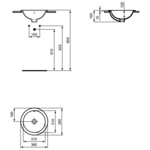 Раковина встраиваемая сверху (38х38) Ideal Standard CONNECT E505101-фото5