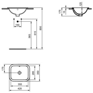 Раковина встраиваемая сверху (42х35) Ideal Standard CONNECT E505501-фото5