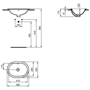 Раковина встраиваемая сверху (48х35) Ideal Standard CONNECT E504501-фото4