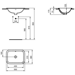 Раковина встраиваемая сверху (50х38) Ideal Standard CONNECT E505701-фото6