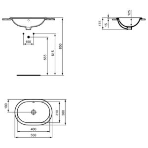 Раковина встраиваемая сверху (55х38) Ideal Standard CONNECT E504701-фото4