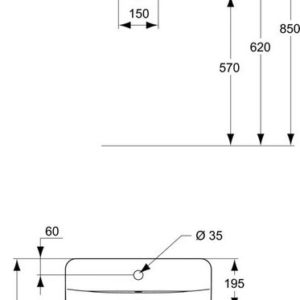 Раковина встраиваемая сверху (55х46) Ideal Standard CONNECT E797801-фото6