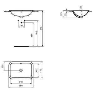 Раковина встраиваемая сверху (58х41) Ideal Standard CONNECT E505901-фото5