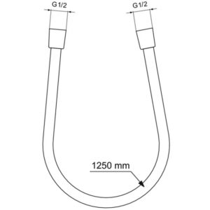 Шланг для душа 1250 мм Ideal Standard IDEALRAIN BE125XG-фото2