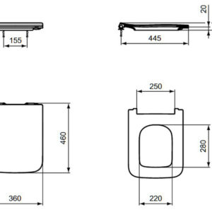 Сиденье тонкое для унитаза Ideal Standard BLEND CUBE T5211V2 микролифт-фото2