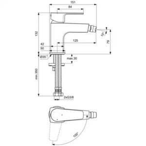 Смеситель для биде Ideal Standard BC746AA-фото2