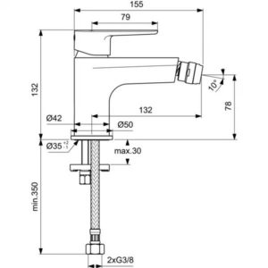 Смеситель для биде Ideal Standard CERAFINE MODEL O BC704AA-фото2