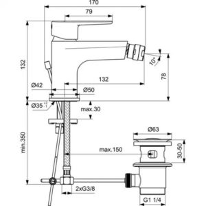 Смеситель для биде Ideal Standard CERAFINE MODEL O BC705AA-фото2
