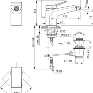 Смеситель для биде Ideal Standard CONCA BC760A5-фото2