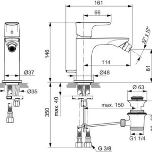 Смеситель для биде Ideal Standard  CONNECT AIR A7030GN-фото2