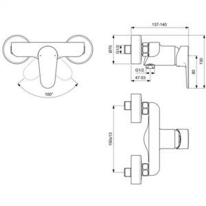 Смеситель для душа Ideal Standard CERAFINE MODEL O BC499AA-фото2