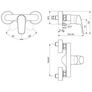 Смеситель для душа Ideal Standard CERAFLEX B1720AA-фото2