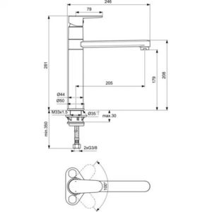Смеситель для кухонной мойки Ideal Standard CERAFINE O BC501XG-фото2
