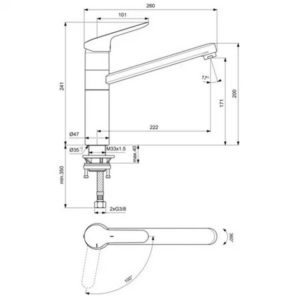 Смеситель для кухонной мойки Ideal Standard CERAFLEX BC135AA-фото2