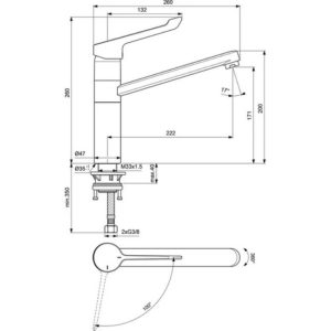 Смеситель для кухонной мойки Ideal Standard  CERAFLEX BC137AA-фото2